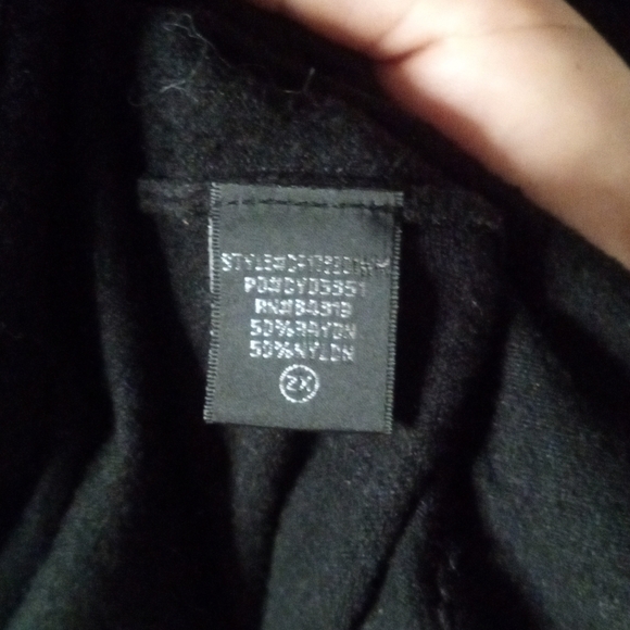 Cyrus Black Open Drape Front Cardigan Soft Nylon Blend Office Errands Size 2X - Picture 8 of 8